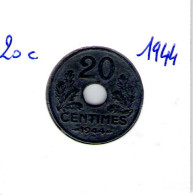 France. 20 Centimes Zinc 1944 - 20 Centimes