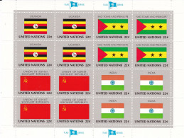 United Nations  Flag Of The Nations  MNH** Uganda; Sao Tome And Principe; Sovjet; India - Hojas Y Bloques