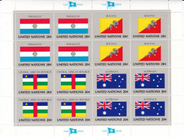 United Nations  Flag Of The Nations  MNH** Paraguay; Bhutan; Central African Republic; Australia - Hojas Y Bloques