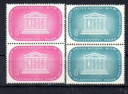 1955 UNO New York: Scott: 33/34,  Yvert :33/4,  Michel:37/38, UNESCO, ** MNH Paar , S. Scan - Unused Stamps