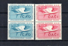1955 UNO New York: Scott:31/32, Yvert:31/32, Michel:35/36, I.C.A.O, ** MNH Paar, S. Scan - Unused Stamps