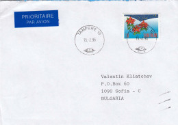 Finland - 064/1996 Letter Ordinary+priority From Tampere To Sofia(Bulgaria), Single Franked - Brieven En Documenten