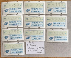1987 2.Group Automaten Stamps Isfila OT 10-19 - Automatenmarken