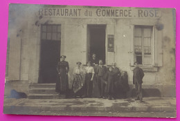Delcampe - Carte Photo Alençon Restaurant Du Commerce Rose Carte Postale 61 Orne Rare - Alencon