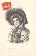 FANTAISIE - FEMMES - Femme Porte Un Grand Chapeau Prairie - Fourrure - 1910  - Carte Postale Ancienne - Mujeres