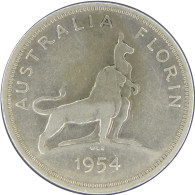 LaZooRo: Australia 1 Florin 1954 XF - Silver - Florin