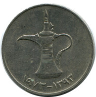 1 DIRHAM 1973 UAE UNITED ARAB EMIRATES Islamisch Münze #AH989.D - United Arab Emirates