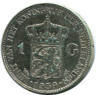 1 GULDEN 1939 NIEDERLANDE NETHERLANDS SILBER Münze #AR934.D - 1 Florín Holandés (Gulden)