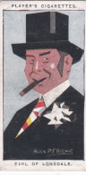 39 Earl Of Lonsdale -  Straight Line Caricatures 1926 - Players Cigarette Card - Player's
