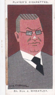 48 Rt Hon John Wheatley MP  -   Straight Line Caricatures 1926 - Players Cigarette Card - Player's