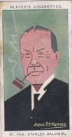3 Rt Hon Stanley Baldwin PM  -   Straight Line Caricatures 1926 - Players Cigarette Card - Player's