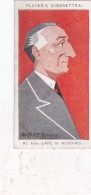 45 Rt Hon Earl Of Reading  -   Straight Line Caricatures 1926 - Players Cigarette Card - Player's