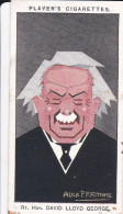 37 Rt Hon David Lloyd George MP -   Straight Line Caricatures 1926 - Players Cigarette Card - Player's