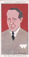 43 Major Sir William Orpen -   Straight Line Caricatures 1926 - Players Cigarette Card - Player's
