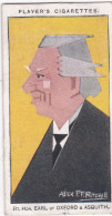 44 Earl Of Oxford -   Straight Line Caricatures 1926 - Players Cigarette Card - Player's