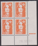 FRANCE N° 2620** MARIANNE DE BRIAT COIN DATE 26/10/90 - 1990-1999