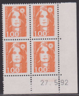 FRANCE N° 2620** MARIANNE DE BRIAT COIN DATE 27/5/92 - 1990-1999