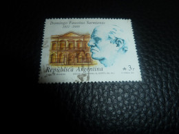 Republica Argentina - Domingo Faustino Sarmiento - 3 A. - Yt 1637 - Multicolore - Oblitéré - Année 1988 - - Gebraucht