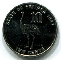 10 CENTS 1997 ERITREA UNC Bird Ostrich Coin #W10817.U - Eritrea