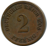 2 PFENNIG 1906 F GERMANY Coin #DB131.U - 2 Pfennig