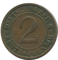 2 RENTENPFENNIG 1923 D GERMANY Coin #AE272.U - 2 Renten- & 2 Reichspfennig