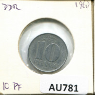 10 PFENNIG 1968 DDR EAST GERMANY Coin #AU781.U - 10 Pfennig