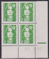 FRANCE N° 2714** MARIANNE DE BRIAT COIN DATE 22/7/92 - 1990-1999