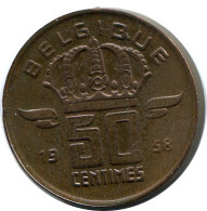 50 CENTIMES 1958 FRENCH Text BELGIUM Coin #BA459.U - 50 Centimes