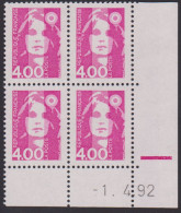 FRANCE N° 2717** MARIANNE DE BRIAT COIN DATE 1/4/92 - 1990-1999