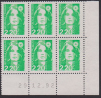 FRANCE N° 2790** MARIANNE DE BRIAT COIN DATE 29/12/92 - 1990-1999