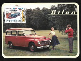 Schweden / Sverige Brev  1997 Mi.Nr. 2019 , Bilen Volvo Duett - Maximum Card - Stockholm Bilar  4.10.1997 - Cartoline Maximum