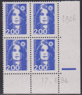 FRANCE N° 2906** MARIANNE DE BRIAT COIN DATE 17/6/94 - 1990-1999