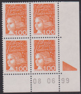 FRANCE N° 3089** MARIANNE DE LUQUET COIN DATE 8/6/99 - 1990-1999