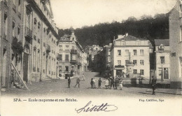 SPA - Ecole Moyenne Et Rue Brixhe - Oblitération De 1906 - Spa