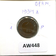 1 PFENNIG 1934 A ALEMANIA Moneda GERMANY #AW448.E - Other & Unclassified