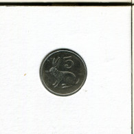 5 CENTS 1997 ZIMBABWE Moneda #AR501.E - Zimbabwe
