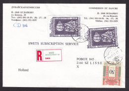 Hungary: Registered Cover To Netherlands, 1987, 3 Stamps, History, R-label, Sent By Danube Commission (minor Crease) - Storia Postale