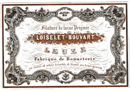 Belgique, "Carte Porcelaine" Porseleinkaart, Filature De Laine Peignée, Loiselet - Bouvart, Leuze, 133 X 90mm - Porzellan