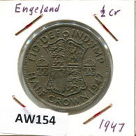 HALF CROWN 1947 UK GRANDE-BRETAGNE GREAT BRITAIN Pièce #AW154.F - K. 1/2 Crown