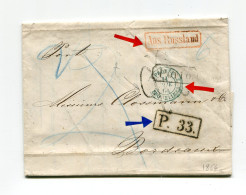 !!! LETTRE DE ST PETERSBOURG DE 1864 POUR BORDEAUX, AVEC MARQUE DE PROVENANCE "AUS RUSSLAND" - Lettres & Documents