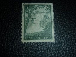 Argentina - Cataractes De L'Iguazu - 5 Pesos - Yt 549 - Vert-gris - Oblitéré - Année 1954 - - Usati