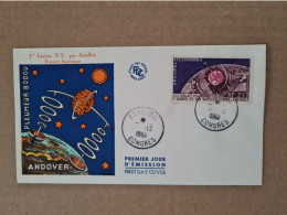 COMORES FDC 1ere LIAISON PAR SATELLITE PLEUMEUR BODOU 1962 - Lettres & Documents