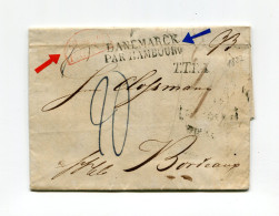 !!! LETTRE DE COPENHAGUE DE 1827 POUR BORDEAUX,  AVEC MARQUE DE PROVENANCE "DANEMARCK PAR HAMBOURG" - ...-1851 Prefilatelia