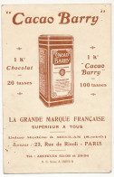 CPA - Cacao BARRY, La Grande Marque Française... Avis De Passage 1923 - Publicité