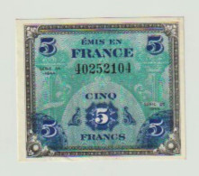 5 Francs Drapeau Spl  Sans Série - 1944 Flag/France