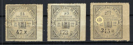 FRANCE Colis Postaux De Paris Ca.1900: Lot De 3 Timbres Avec Numéros, Petite Var. Sur Timbre De Droite - Other & Unclassified