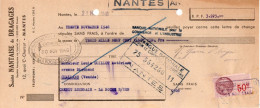 LETTRE  DE CHANGETIMBREE- SOCIETE NANTAISE DE DRAGAGES -NANTES - ANNEE 1946 - Wechsel