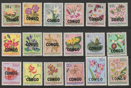 Congo (Kinshasa) 1960 Orpts 18v, MNH Flowers & Plants - Nuovi