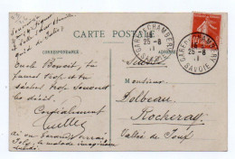 SAVOIE...CHAMBERY....CACHET DAGUIN ..GARE DE CHAMBERY....1911. - Sonstige & Ohne Zuordnung