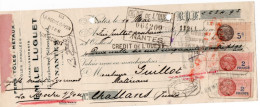 LETTRE  DE CHANGE TIMBREE- FERS -TOLES METAUX ETABLISSEMENT E.LUGUET -NANTES -1935 - Wissels